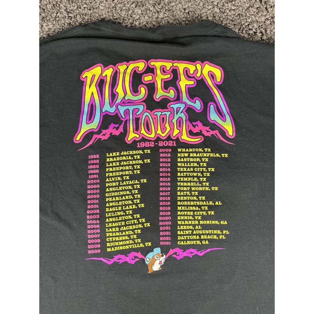Buc-ees Shirt Mens Large 1982 2021 Tour Gas Station Colorful L Bucees - Picture 5 of 7